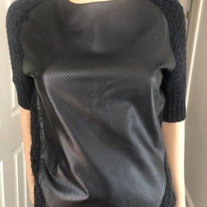 Svee Leather/Sweater Top Black Size 2